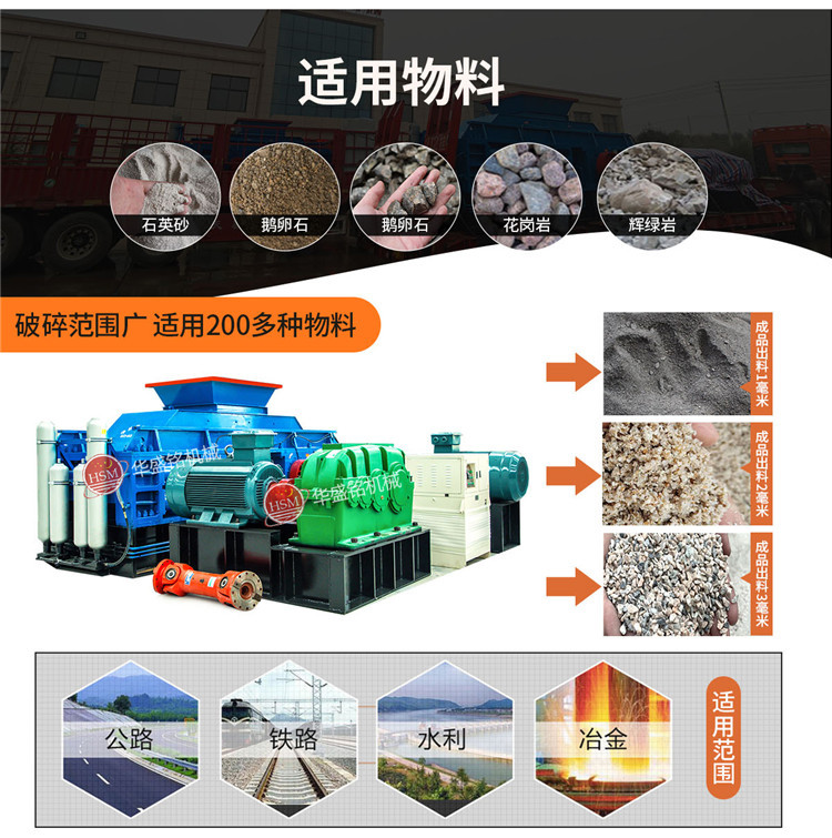 對輥制砂機適應(yīng)物料